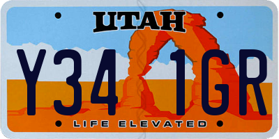 UT license plate Y341GR