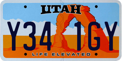 UT license plate Y341GY