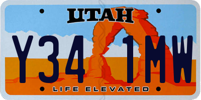 UT license plate Y341MW