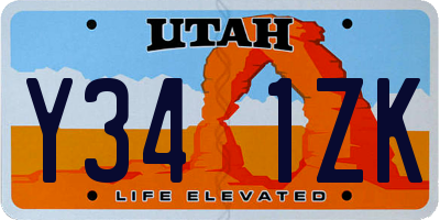 UT license plate Y341ZK