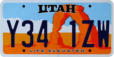 UT license plate Y341ZW