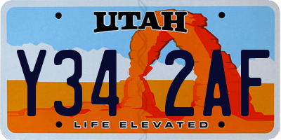 UT license plate Y342AF