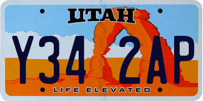 UT license plate Y342AP