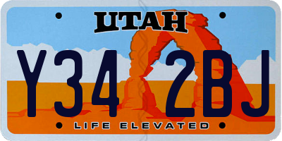 UT license plate Y342BJ