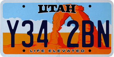 UT license plate Y342BN