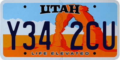 UT license plate Y342CU