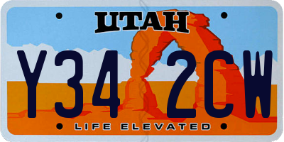 UT license plate Y342CW
