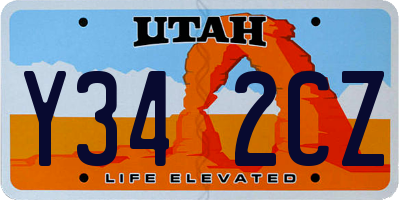 UT license plate Y342CZ