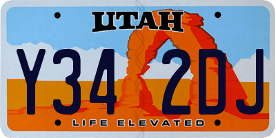 UT license plate Y342DJ
