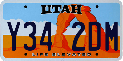 UT license plate Y342DM
