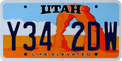 UT license plate Y342DW