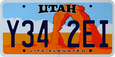 UT license plate Y342EI