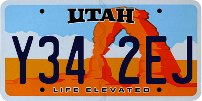 UT license plate Y342EJ