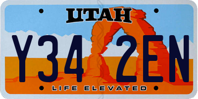 UT license plate Y342EN