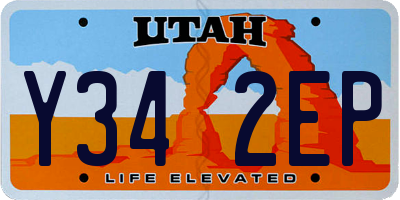 UT license plate Y342EP