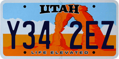 UT license plate Y342EZ
