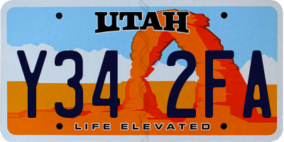 UT license plate Y342FA