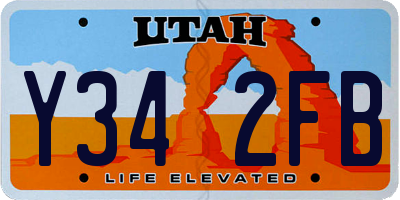 UT license plate Y342FB