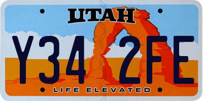 UT license plate Y342FE