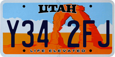 UT license plate Y342FJ