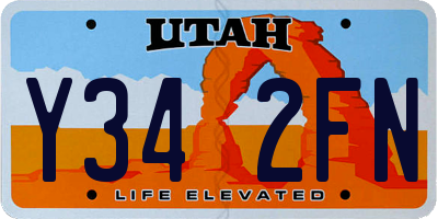 UT license plate Y342FN