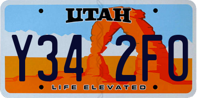 UT license plate Y342FO
