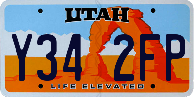 UT license plate Y342FP
