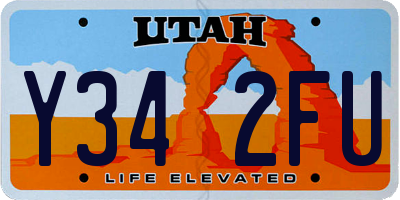 UT license plate Y342FU