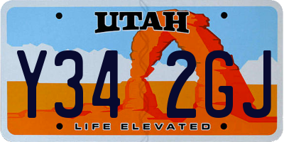 UT license plate Y342GJ