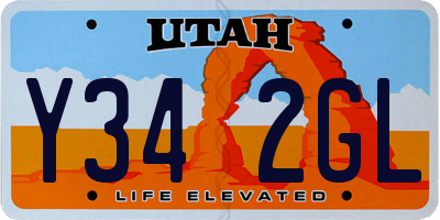 UT license plate Y342GL