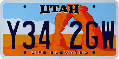 UT license plate Y342GW