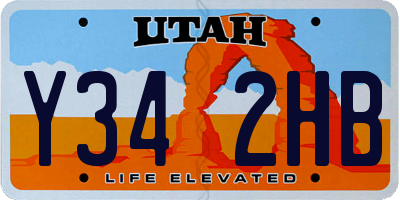UT license plate Y342HB