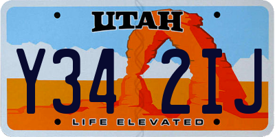 UT license plate Y342IJ