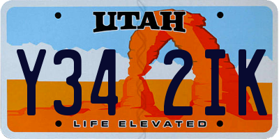 UT license plate Y342IK