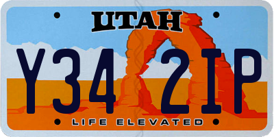 UT license plate Y342IP