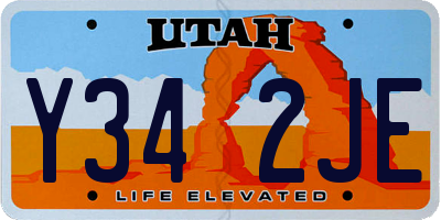 UT license plate Y342JE