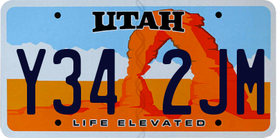 UT license plate Y342JM