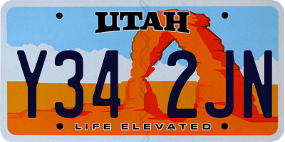 UT license plate Y342JN