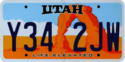 UT license plate Y342JW