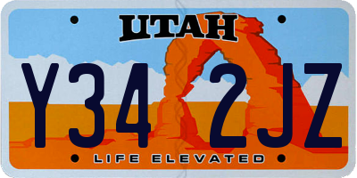 UT license plate Y342JZ
