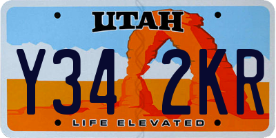 UT license plate Y342KR