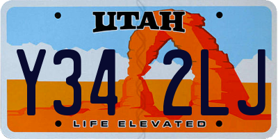 UT license plate Y342LJ