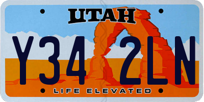 UT license plate Y342LN