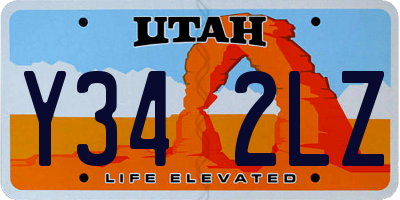 UT license plate Y342LZ