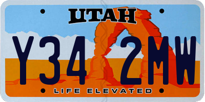 UT license plate Y342MW