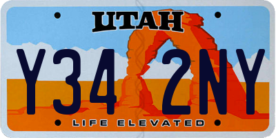 UT license plate Y342NY