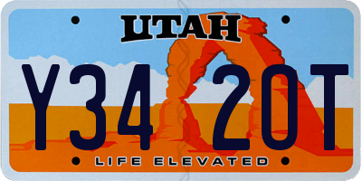 UT license plate Y342OT