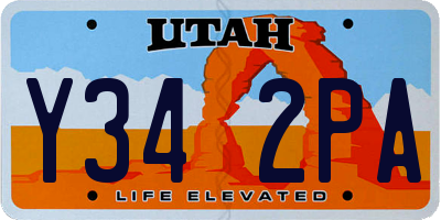 UT license plate Y342PA