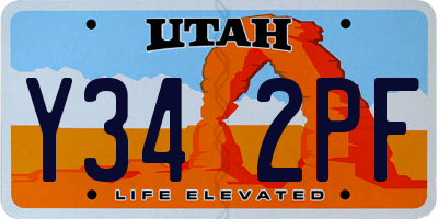 UT license plate Y342PF
