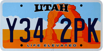 UT license plate Y342PK